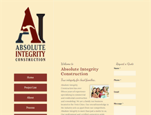 Tablet Screenshot of absoluteintegrityconstruction.com